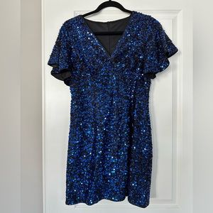 Sequin blue mini-dress